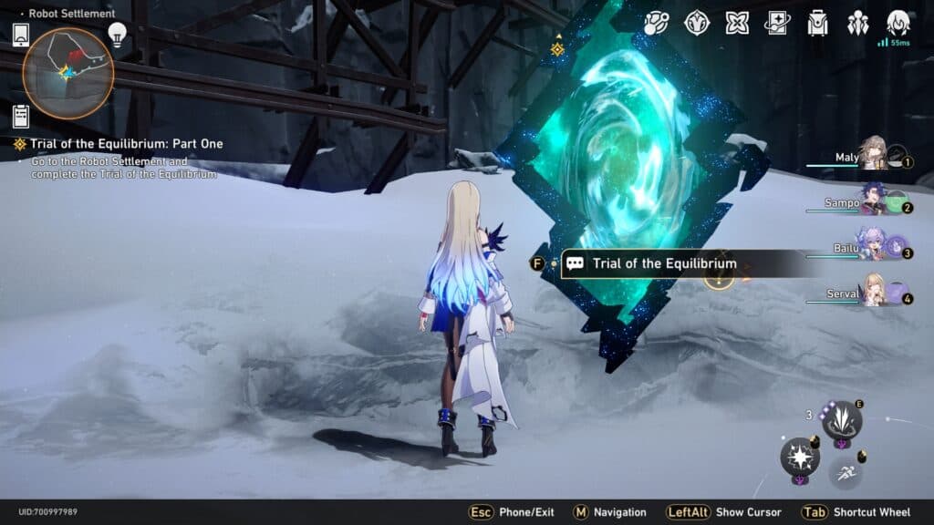 When unlocked the Trial of the Equilibrium 1 is located in the Robot Settlement of Jarilo-VI