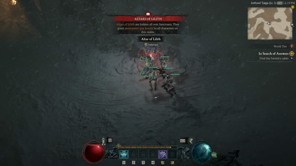 An Altar of Lilith in the Fractured Peaks zone (Image via Blizzard Entertainment)