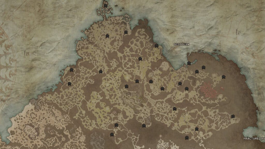 Scosglen map (Image via D4Builds.gg)