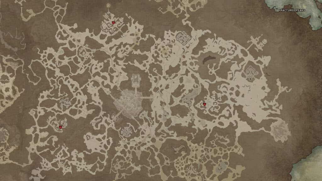 Diablo 4 strongholds in Fractured Peaks (Image via D4Builds.gg)
