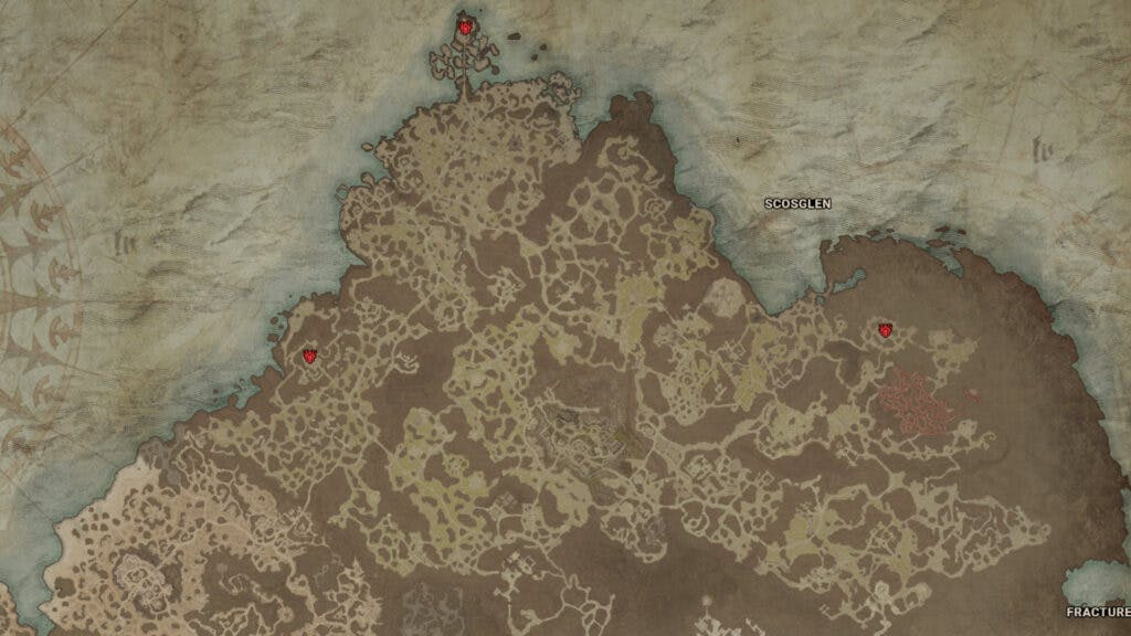 Diablo 4 strongholds in Scosglen (Image via D4Builds.gg)