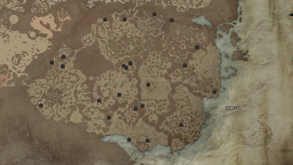 Hawezar locations (Image via D4Builds.gg)