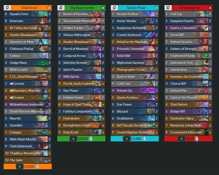 Odemian's decks - <a href="https://www.d0nkey.top/deckviewer?code=AAECAZICCKCwBOWwBKbvBOKkBcKlBf3EBc6ABu2ABguJnwSunwTanwSuwATV3QTB3wT64gSN7wTUlQW7mAXWxgUAAQO8zgT9xAXknAX9xAXFpQX9xAUAAA%3D%3D%2CAAECAR8G4Z8E57kEsJMF4qQF9MgF0%2FgFDOrpA4iyBMzkBNDkBKeQBaqkBa6kBebKBY%2FkBfPyBeT1BdL4BQA%3D%2CAAECAf0EBtu5BLrkBKOQBazRBdH4Bc2eBgza0ATx0wTK3gTb3gT67ASEkwWqmAWAwgXz8gXQ%2BAXe%2BAXPngYA%2CAAECAQcGi6AEgdwEiN8EzJIFuMUFud0FDP%2FbBL7iBImDBc2SBY%2BVBaCZBZGjBerQBevQBezQBfTyBb%2BiBgA%3D&compare_decks=false&rotation=false" target="_blank" rel="noreferrer noopener nofollow">Image via D0nkey</a>
