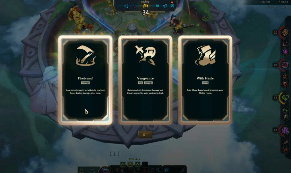 Select an augment to give you a much-needed buff. Image courtesy of Riot Games