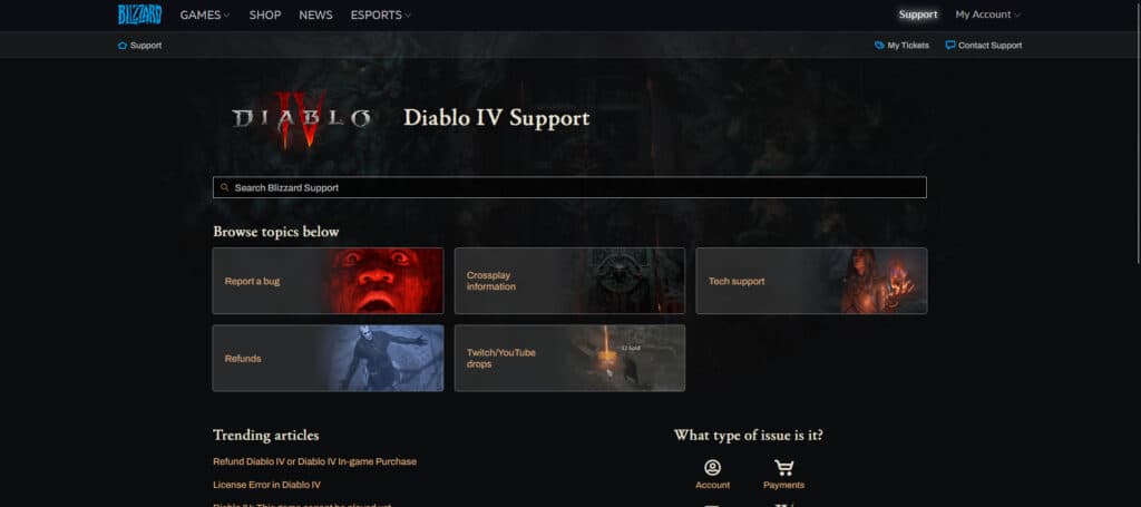 Use Blizzard's Battle.Net page to check the server status on Diablo 4.