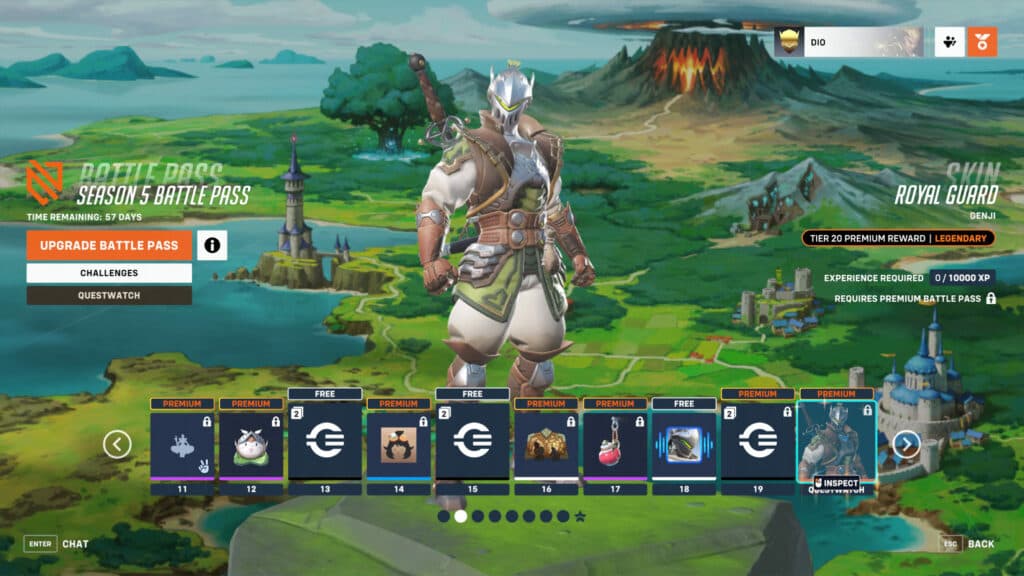 Royal Guard Genji skin in Overwatch 2 (Image via Blizzard Entertainment)