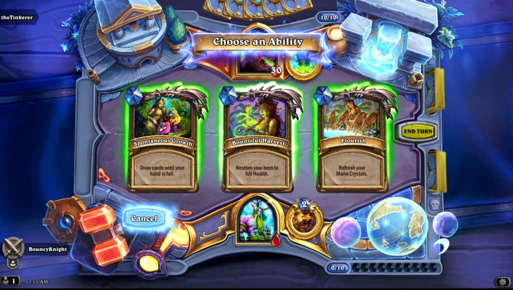 Hearthstone Titan abilities screenshot (Image via Blizzard Entertainment)