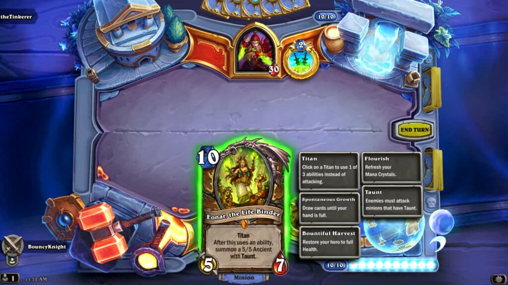 Hearthstone TITANS features Titan class legendaries (Image via Blizzard Entertainment)
