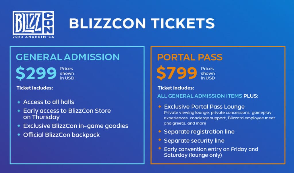 BlizzCon tickets cost (Image via Blizzard Entertainment)