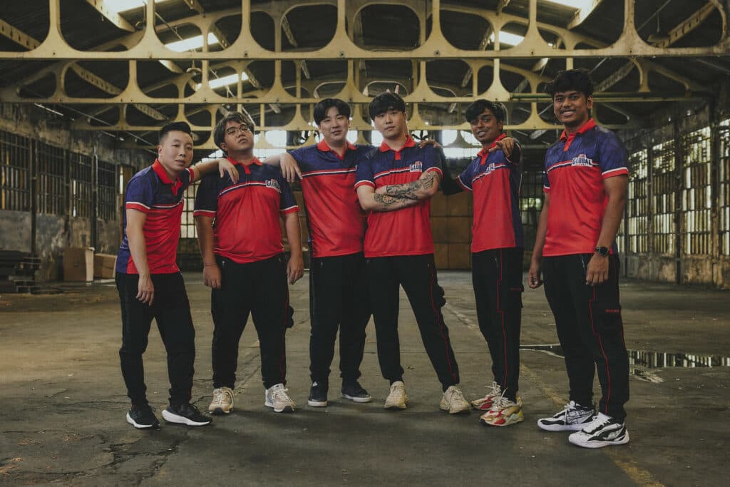 Global Esports VALORANT roster at the VCT Pacific LCQ (Photo by Lance Skundrich/Riot Games)