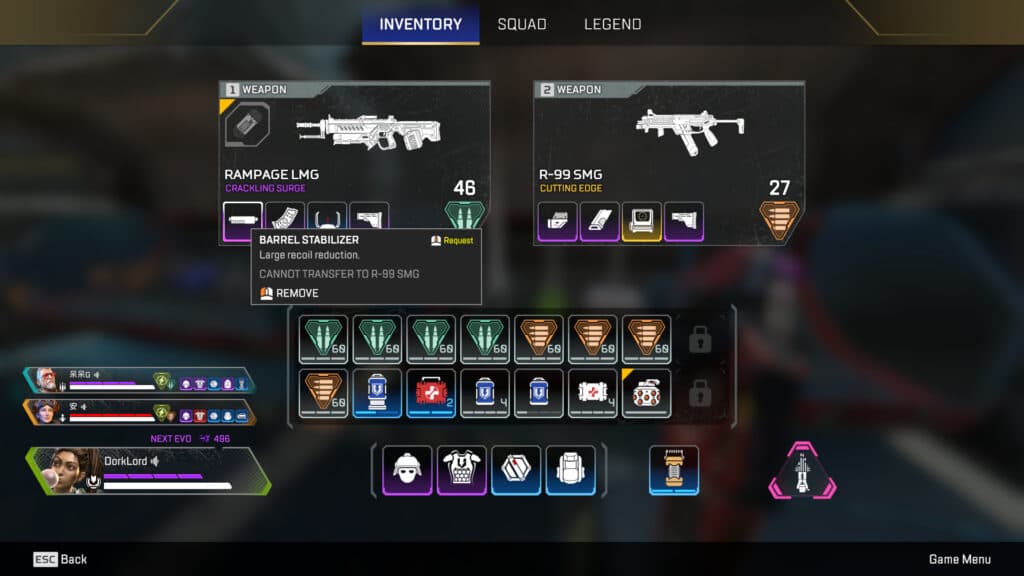 Barrel stabilizers have one purpose in Apex Legends, and it's to improve recoil (Image via Respawn Entertainment)