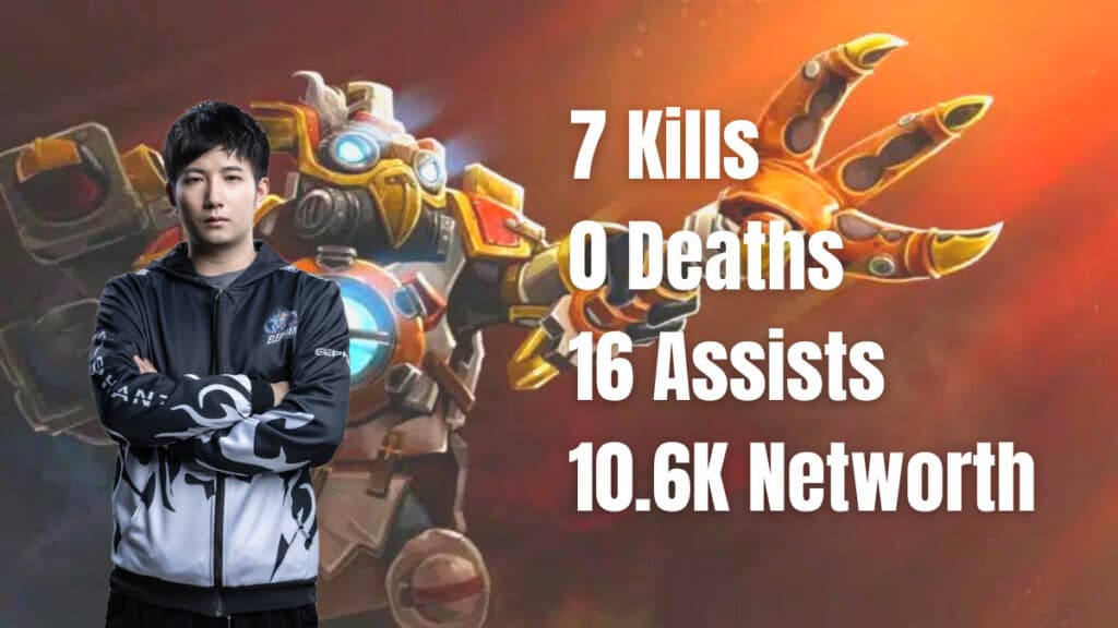 Azure Ray fy with spectacular performance on support Clockwerk in game one (Results via <a href="https://www.dotabuff.com/matches/7231099152" target="_blank" rel="noreferrer noopener nofollow">Dotabuff</a>)