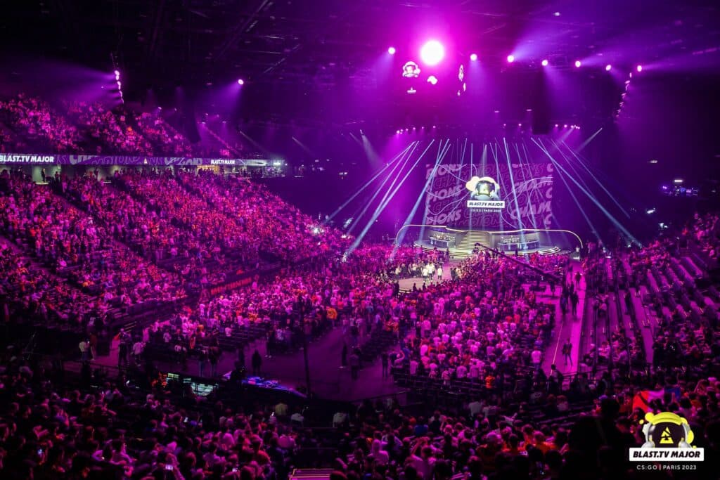 The <a href="https://esports.gg/news/cs-go/blast-paris-major-playoffs-teams/">BLAST Paris Major</a> was the final CS:GO Major. Image Credit: BLAST.