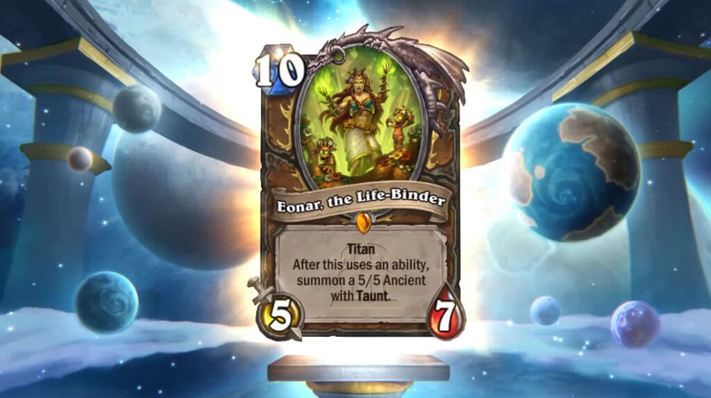 Eonar, the Life-Binder, hottest Hearthstone Titan - Image via Blizzard