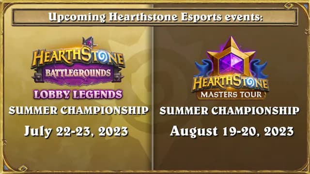 Hearthstone Summer Championship dates - via Blizzard
