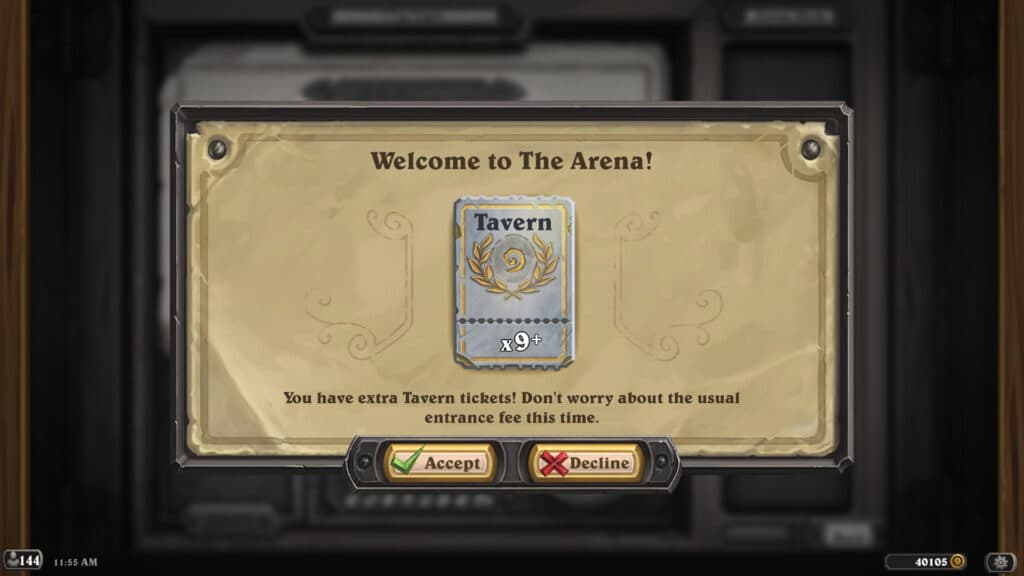 Get infinite Hearthstone Arena Free Tickets