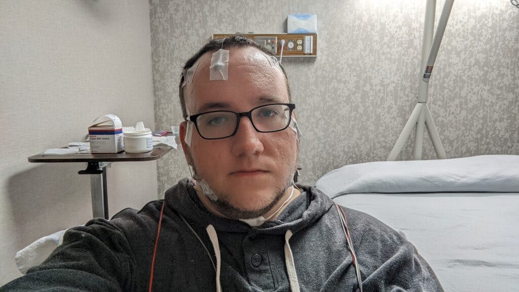 <em>Pictured: A video games journalist at a sleep study that accomplished nothing.</em>