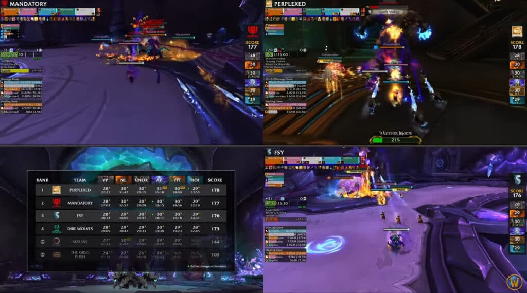 Perplexed and Mandatory during WoW MDI TGP 2023 Group A Day 3 (Image via Blizzard Entertainment)