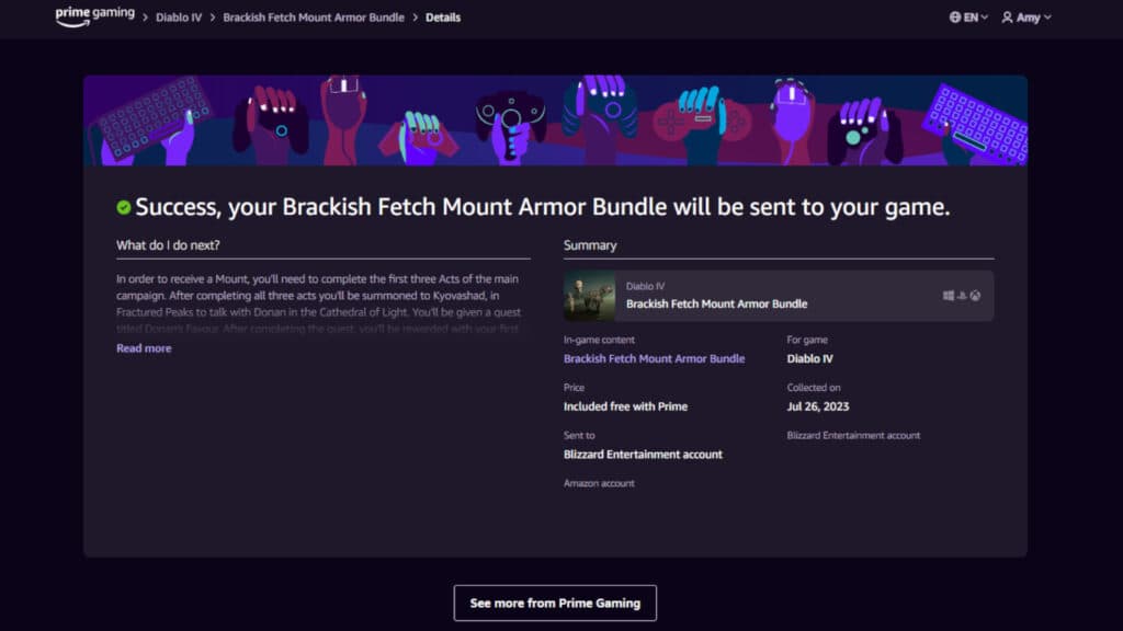 Scales of the Dead Sea mount armor bundle (Image via Prime Gaming)