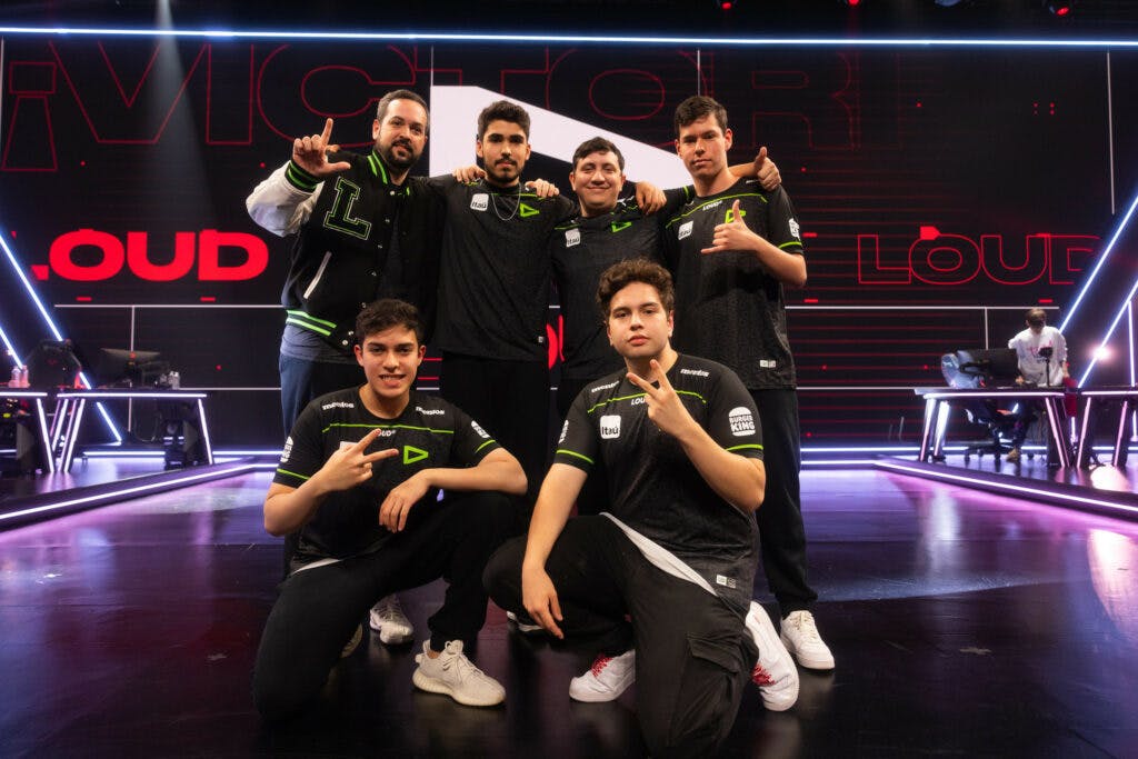 LOUD VALORANT Roster VCT Champions LA 2023 (Photo by Colin Young-Wolff/Riot Games)