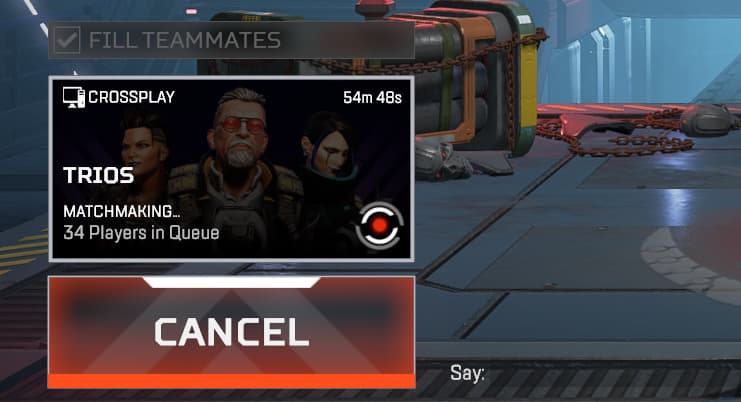 The Matchmaker starts off at a low player count and gradually finds players to fill the lobby