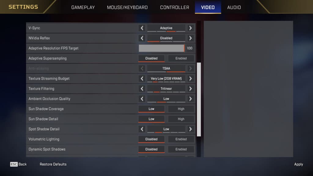 You'll want to keep your settings lowered if you're running Apex Legends on a budget gaming computer