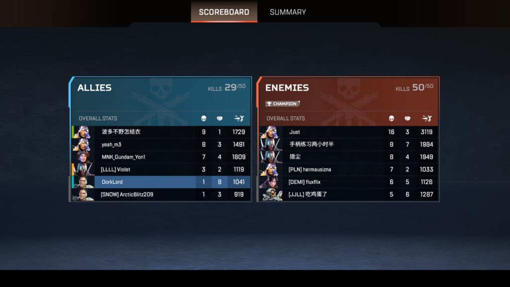 The first team to get 50 kills in a Team Deathmatch wins the game