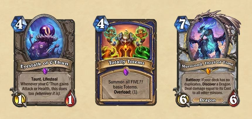 Hearthstone Caverns of Times new Wild Cards