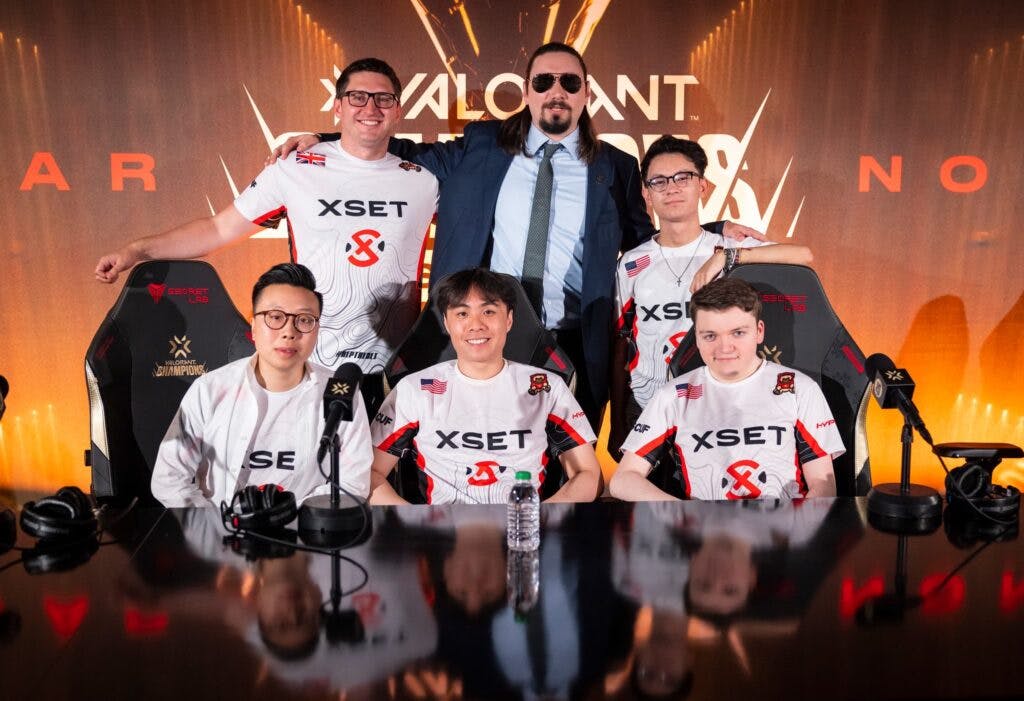 The former XSET VALORANT roster at Champions 2022 (Photo by Colin Young-Wolff/Riot Games)