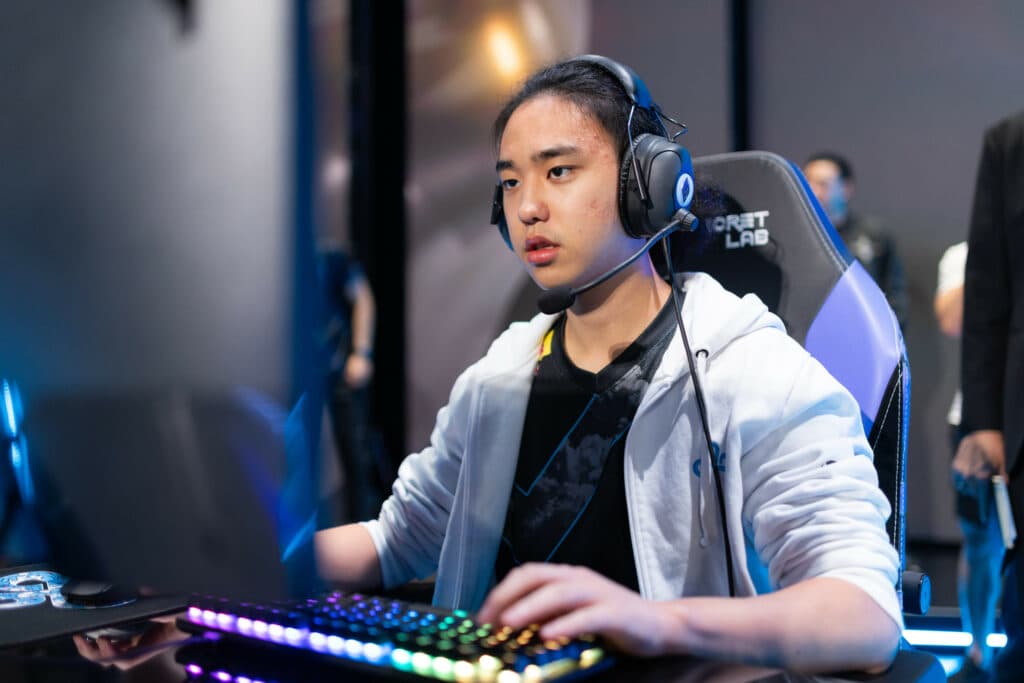 Kim "Berserker" Min-cheol of Cloud9 competes during LCS Summer 2023 Playoffs Week 3 the Riot Games Arena on August 12, 2023. (Photo by Robert Paul/Riot Games)