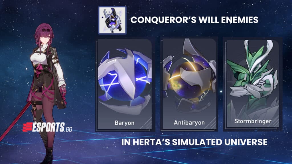 Kafka Ascension Materials: Gather Conqueror's WIll from these three Simulated Universe enemies