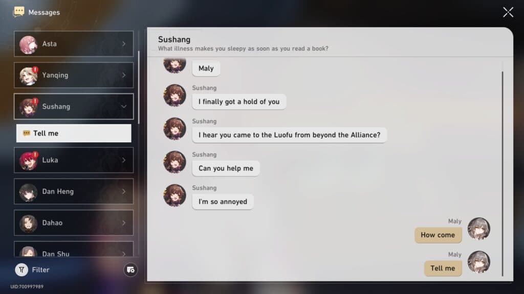 Completing a Cellphone conversation grants you 5 Stellar Jade