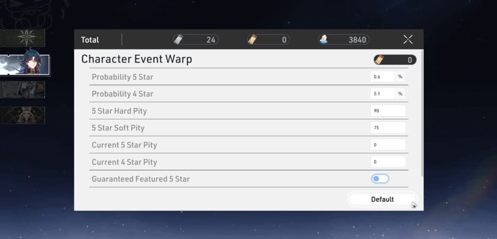 In the Warp Simulator you can adjust the Probability of different drops