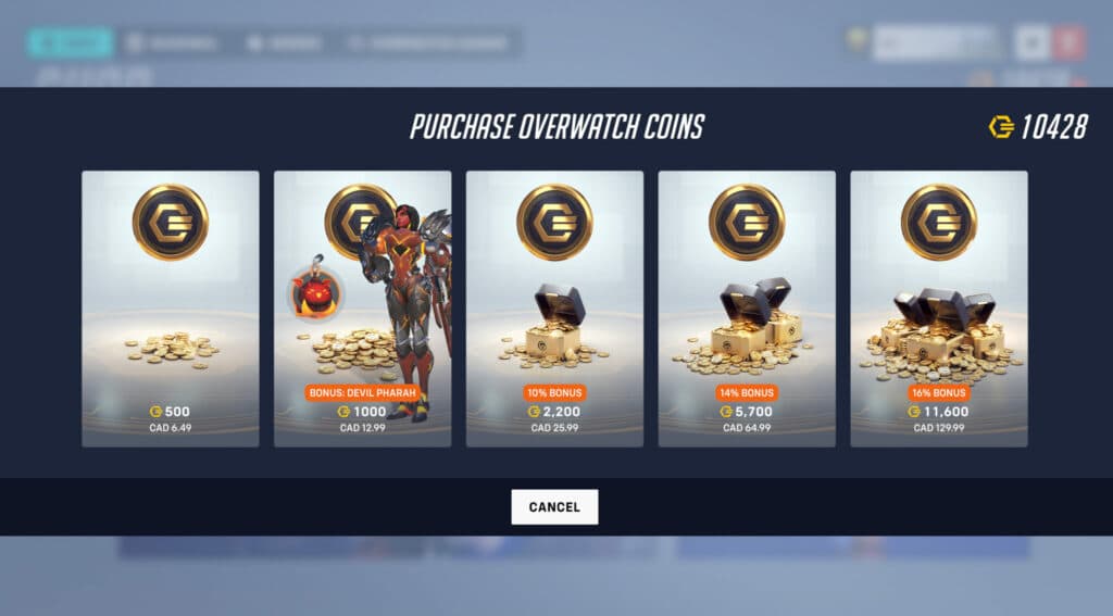 Obtaining in-game currency (Image via Blizzard Entertainment)