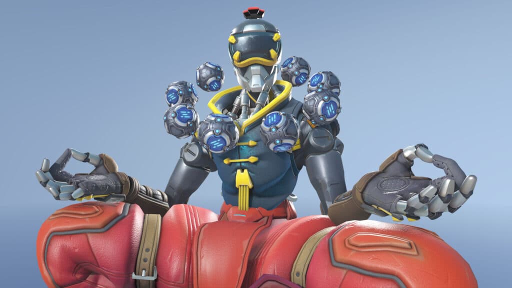 Legendary Cybermonk Zenyatta skin in Overwatch 2 (Image via Blizzard Entertainment)