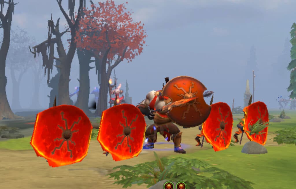 Mars Aghanim's Scepter upgrade gives Mars soldiers on both side when channeling Bulwark.