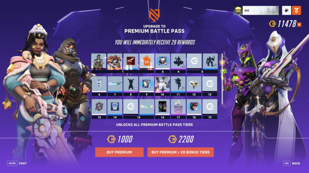 The Premium Battle Pass (Image via Blizzard Entertainment)