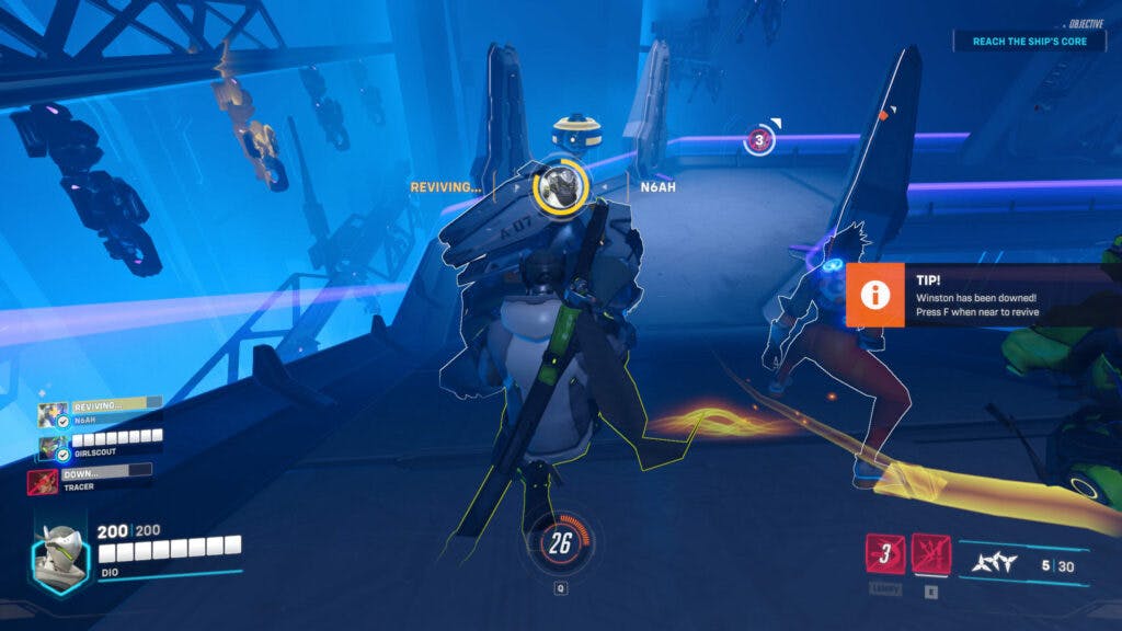 How to revive teammates in Overwatch 2 PvE (Image via Blizzard Entertainment)
