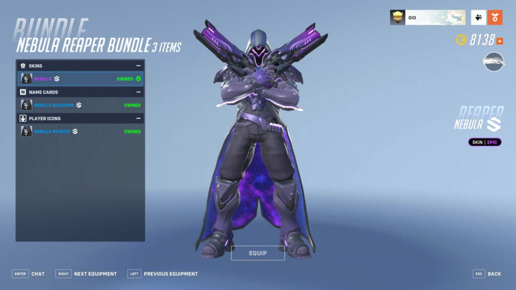 Overwatch 2 Nebula Reaper skin (Image via Blizzard Entertainment)
