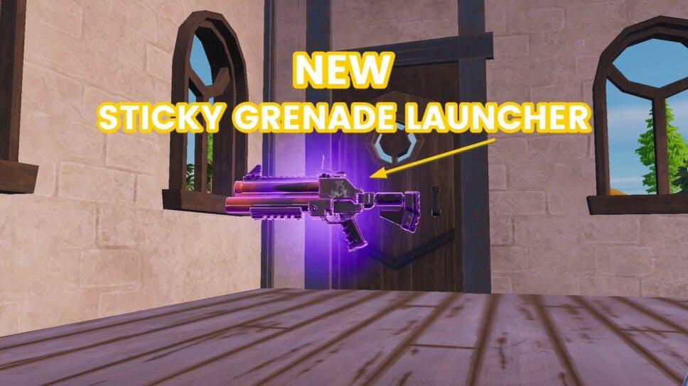 Fortnite Sticky Grenade Launcher: Stats, locations, and how to use cover image