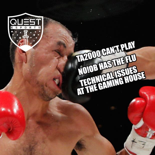 Quest Esports experiencing a multitude of issues at DreamLeage Season 21 (Image by <a href="https://x.com/questesports_/status/1704445562844512261?s=20" target="_blank" rel="noreferrer noopener nofollow">Quest Esports</a>)