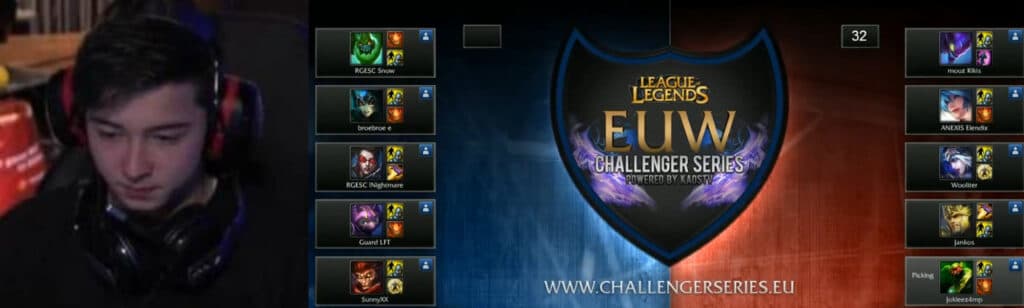 TOfu playing League of Legends EUW Challenger Series #11 as top laner for team Tick Trick and Duck (Via <a href="https://lol.fandom.com/wiki/TOfu_(Erik_Engel)" target="_blank" rel="noreferrer noopener nofollow">Leaguepedia</a>)
