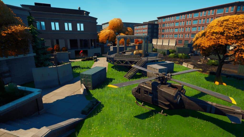 Campus Corner in Fortnite (Image via 404 Creative)