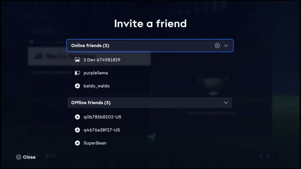 The menu for adding friends in EA FC 24.