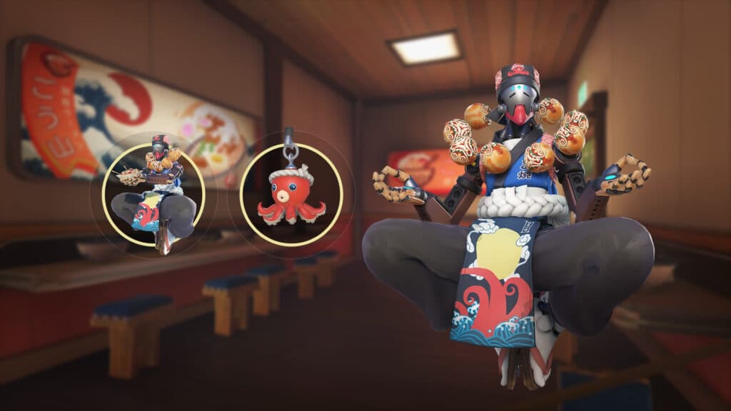 Takoyaki Zenyatta skin (Image via Blizzard Entertainment)