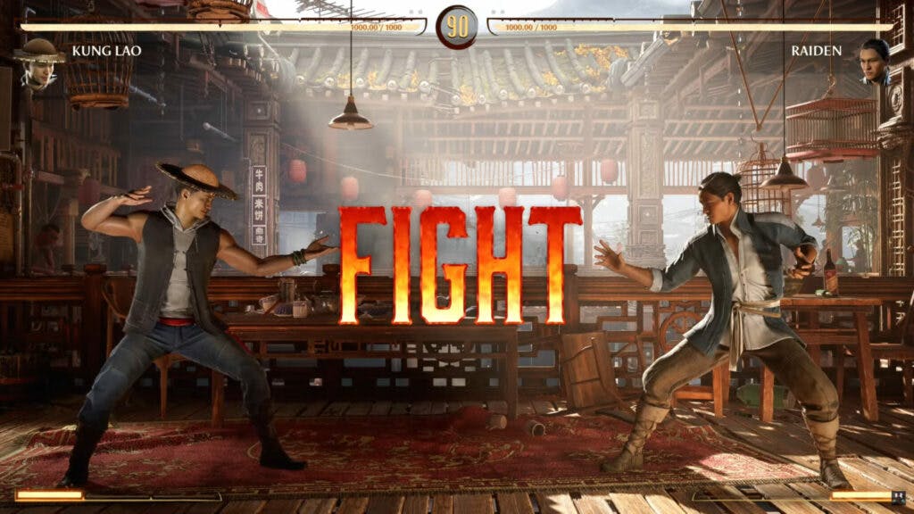 Kung Lao versus Raiden screenshot (Image via Warner Bros. Games)
