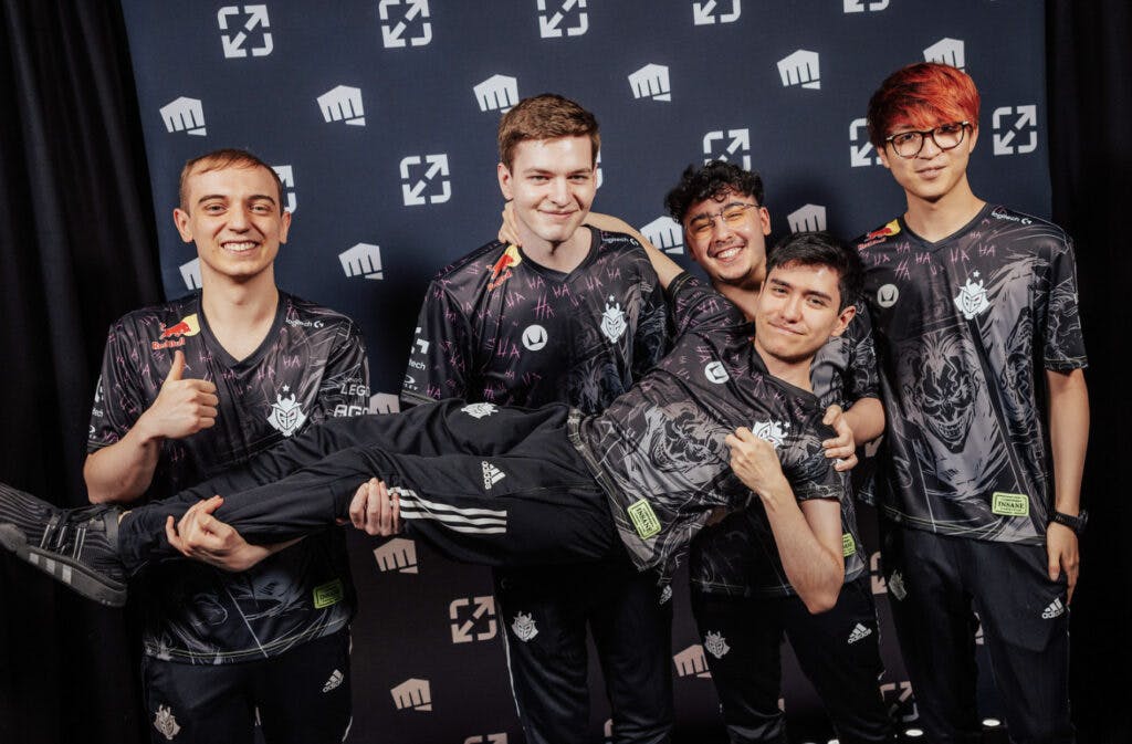 A typical G2 moment on MSI 2023 media day - image via Colin Young-Wolff/Riot Games