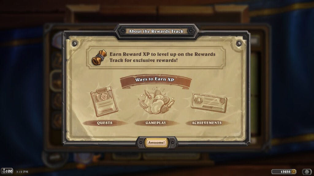 How to earn XP in Hearthstone (Image via Blizzard Entertainment)