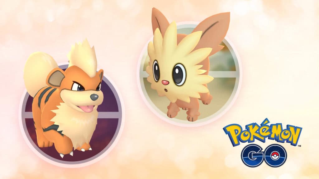 Growlithe (left) and Lillipup (right) in Pokémon Go (Image via Niantic, Inc.)