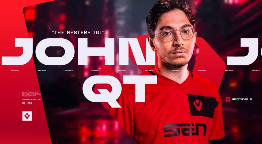 The announcement of johnqt as Sentinels VALORANT IGL is now official (Image via Sentinels on X)
